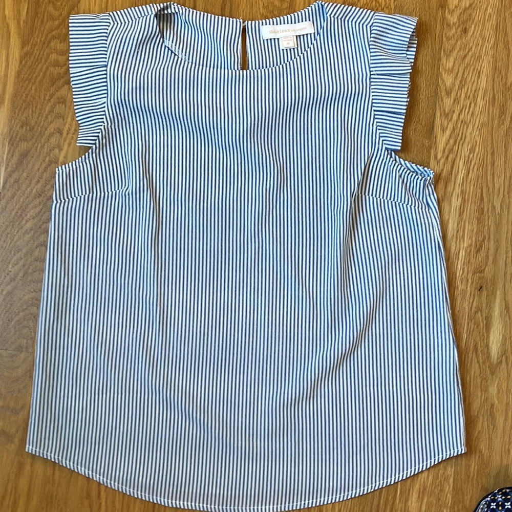 Seersucker Sleeveless Top Size M